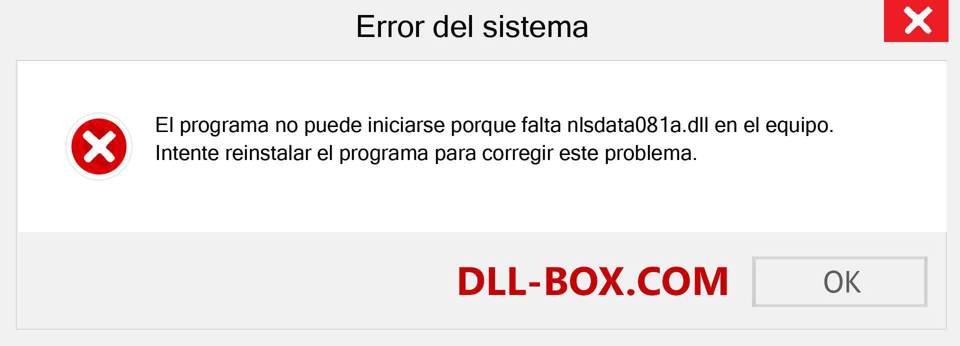 ¿Falta el archivo nlsdata081a.dll ?. Descargar para Windows 7, 8, 10 - Corregir nlsdata081a dll Missing Error en Windows, fotos, imágenes